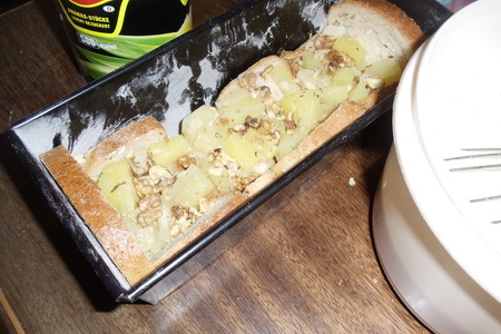 Запеканка из хлеба с ананасом и грецкими орехами: шаг 3
