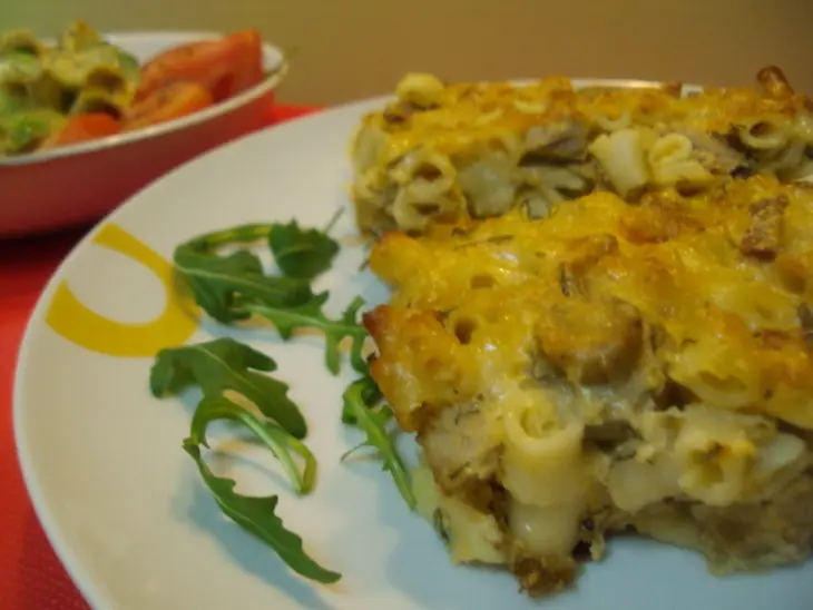 Запеканка с пастой, грибами и мясом.: шаг 8