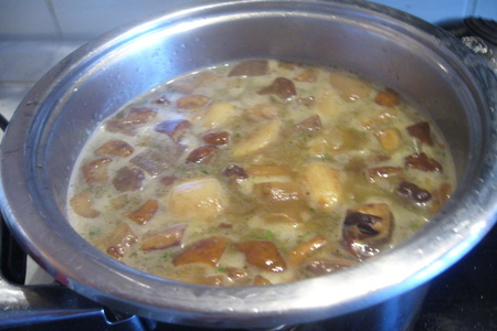 Грибной суп-пюре с пармезаново-чесночными гренками: шаг 5