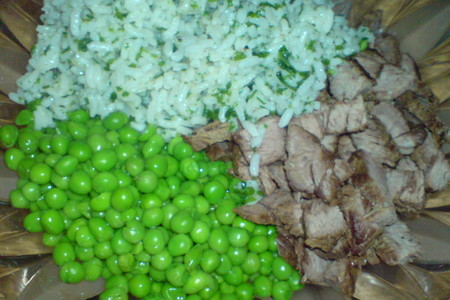 Салат из риса,зелёного горошка и жареной говядины: шаг 7