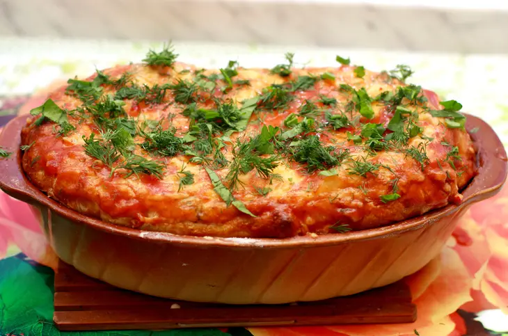 Грибы с курицей и сыром: шаг 4