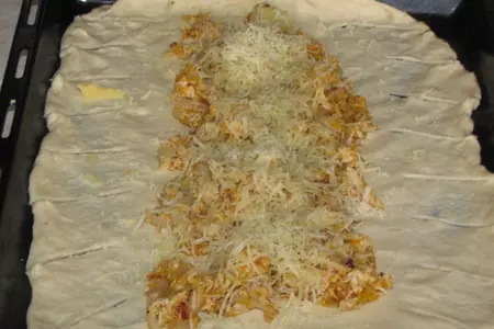 Рулет плетёный с тыквой и мясом: шаг 2