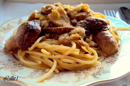 Спагетти с белыми грибами: шаг 7