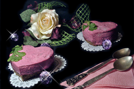 Свекольный чизкейк  с сельдью или "валентинки" для романтического ужина.: шаг 9