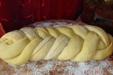 Бриошь (в косе из пяти жгутов): шаг 1