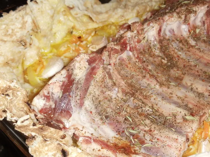 Баранина с рисом запечённая в  духовке: шаг 6