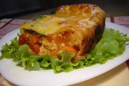 Ооочень сырный пирог с печёными перцами.: шаг 1