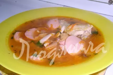 Куриный суп с фасолью и сардельками: шаг 2