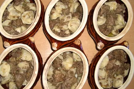 Пельмени в горшочке: шаг 7