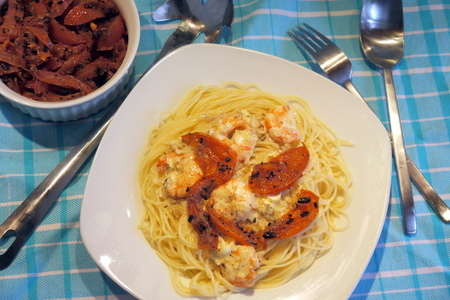 Капеллини со сливочными креветками и кофейными томатами: шаг 9