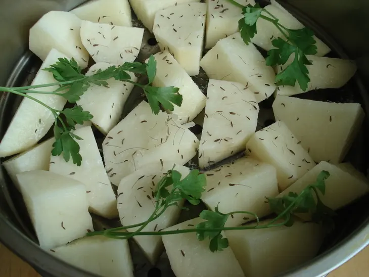 Паровой нутовый суп с мясом и овощами (дуэль): шаг 6