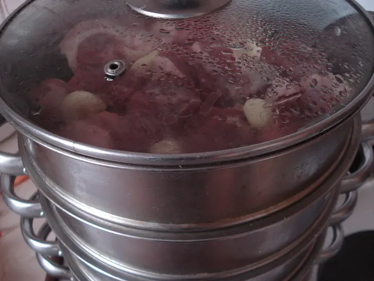 Паровой нутовый суп с мясом и овощами (дуэль): шаг 8