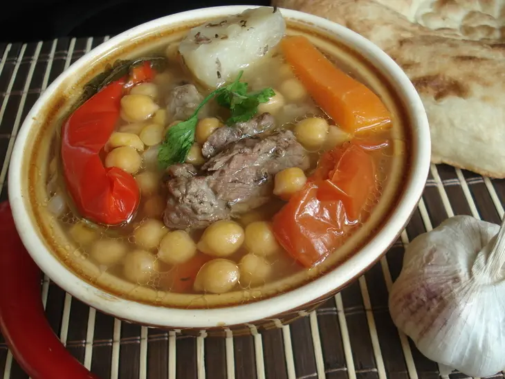 Паровой нутовый суп с мясом и овощами (дуэль): шаг 15
