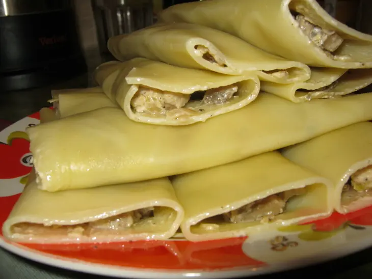 Pasta cannelloni с грибами и курицей "сюрприз": шаг 3