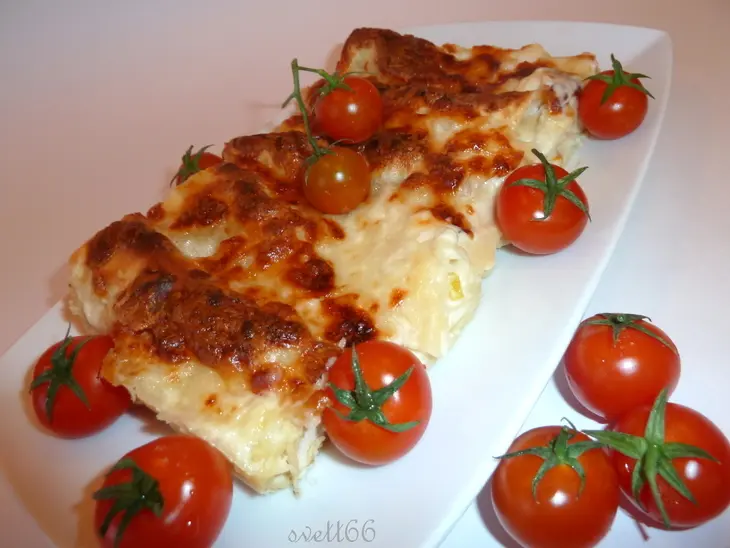 Маникотти ( каннеллони) с курицей, болгарским перцем и тремя видами сыра: шаг 17