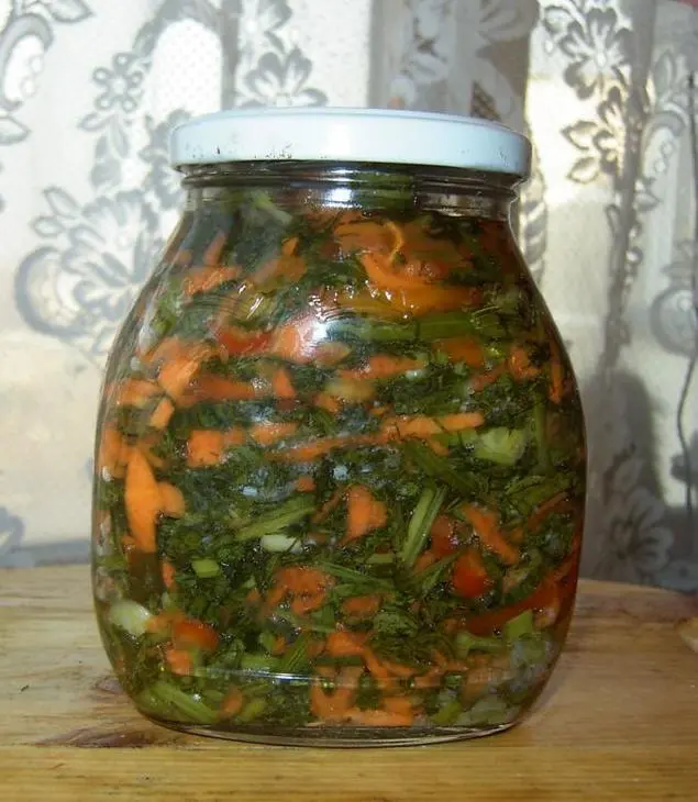 Крепкий посол зелени, на зиму.: шаг 1