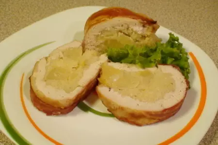 Куриный рулет с кускусом и грушами: шаг 14