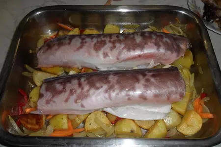 Конгрио запечённая с овощами.: шаг 3