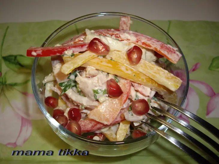 Салат с копчёной курицей: шаг 4