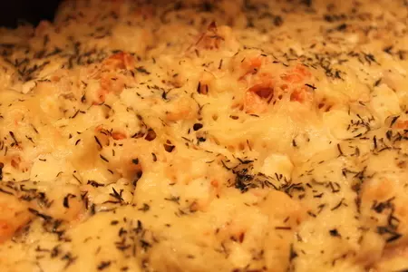 Конкильони, запеченные с креветками и лососем.: шаг 8