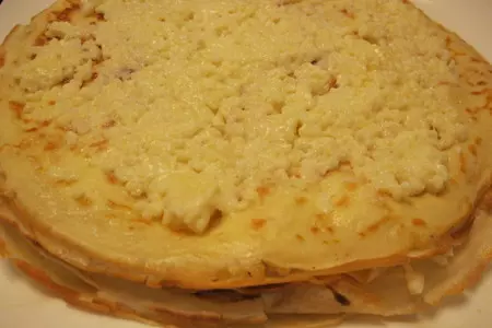 Горка из блинчиков с пшённой кашей: шаг 2