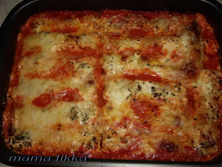 Каннеллони с индейкой, двойными  соусом и сыром: шаг 8