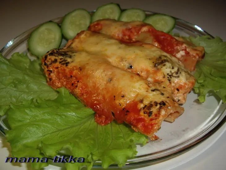 Каннеллони с индейкой, двойными  соусом и сыром: шаг 9