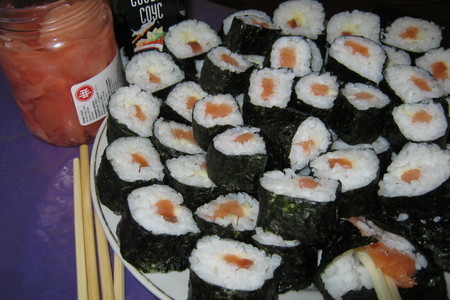Суши с семгой и сыром сулугуни: шаг 2