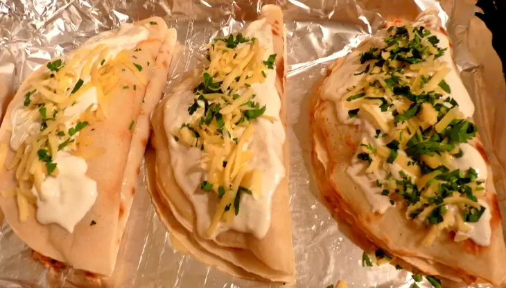 Блины "мясной полумесяц": шаг 6