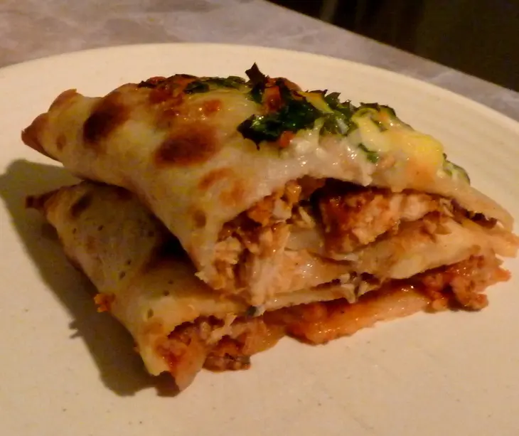 Блины "мясной полумесяц": шаг 8