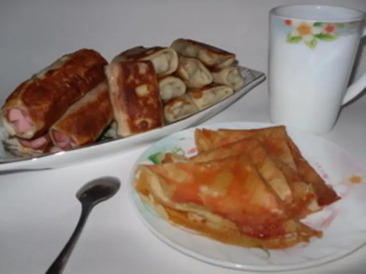 Тонкие блинчики на пахте (с начинкой и не только): шаг 14