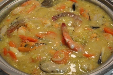 Винный суп с мидиями,креветками и рыбой ! ! !: шаг 6