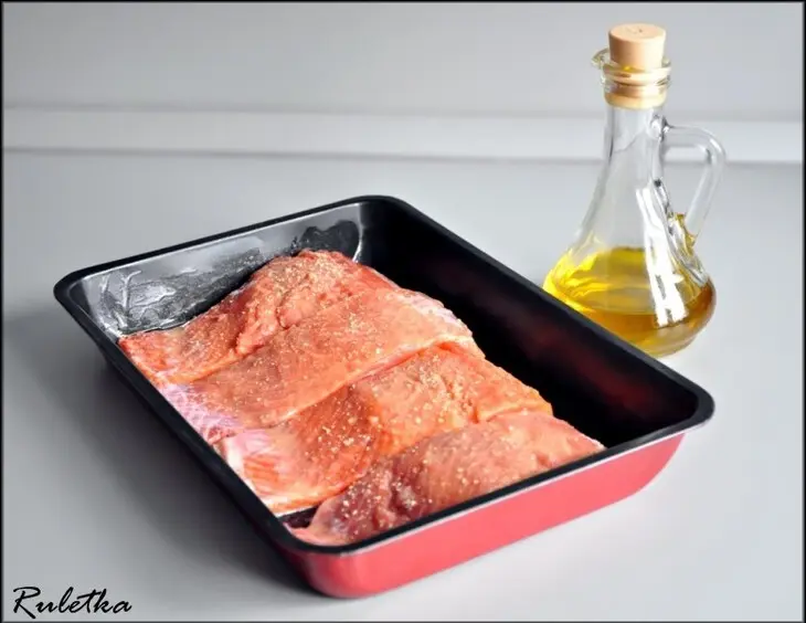 Красная рыба с укропным маслом и апельсиновым фенхелем.: шаг 4