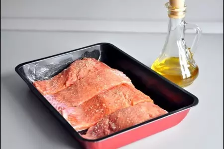 Красная рыба с укропным маслом и апельсиновым фенхелем.: шаг 4