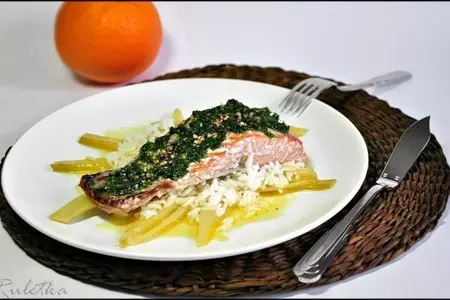 Красная рыба с укропным маслом и апельсиновым фенхелем.: шаг 10