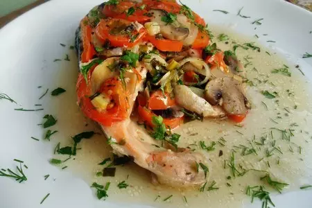 Сёмга запёчёная с овощами.: шаг 3