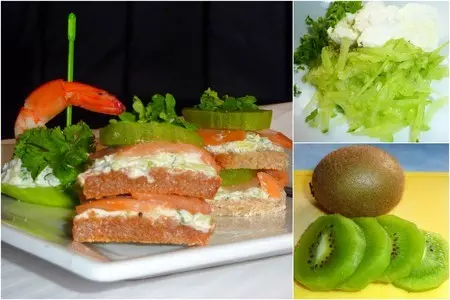 Мини-канапе с киви и лососем: шаг 1