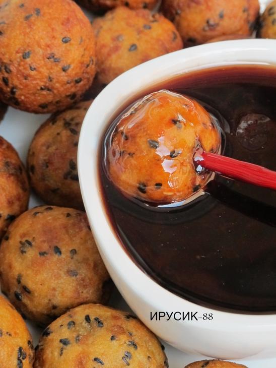 Sweet potato balls (蕃薯旦) малазийские  сладкие картофельные  пончики.: шаг 7