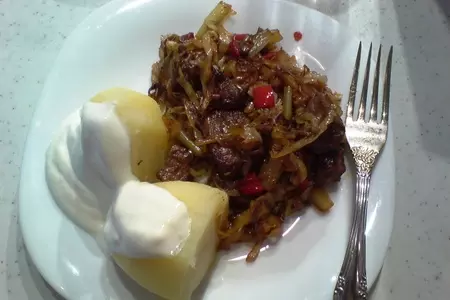 Капуста жареная с мясом: шаг 8