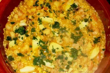 Рис с морскими гребешками и каракатицей...: шаг 7