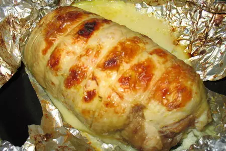 Рулет из куриной грудки с фисташками: шаг 7