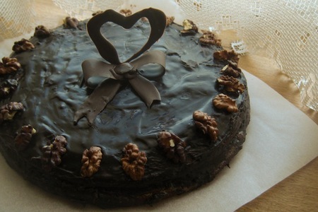 Шоколадный миндальный торт со сгущёнкой: шаг 8