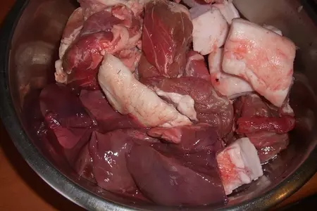Печеночно-мясная домашняя колбаса: шаг 1