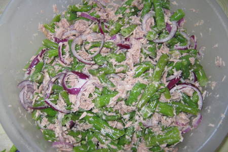 Салат из стручковой фасоли с тунцом: шаг 4