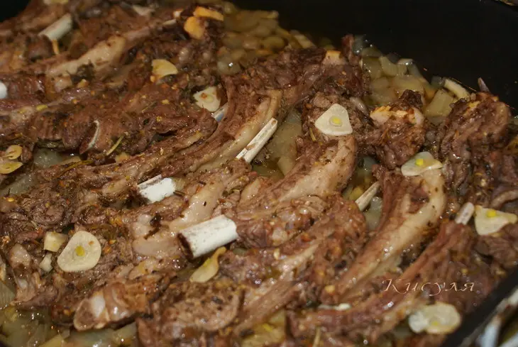 Баранья корейка с гарниром из бобовых и перловки: шаг 4