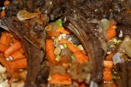 Баранья корейка с гарниром из бобовых и перловки: шаг 5