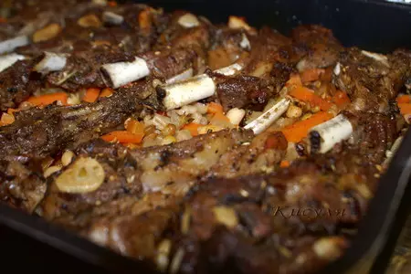 Баранья корейка с гарниром из бобовых и перловки: шаг 6