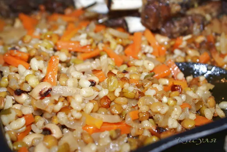 Баранья корейка с гарниром из бобовых и перловки: шаг 7