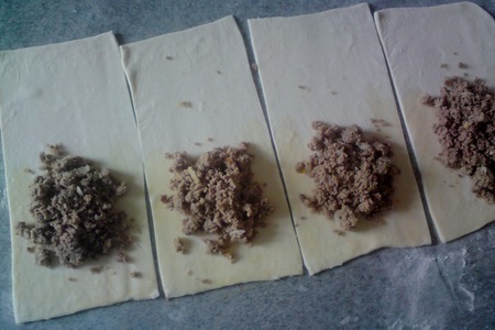 Тесто слоеное пресное  и пироги из него с разной начинкой (вариант): шаг 12