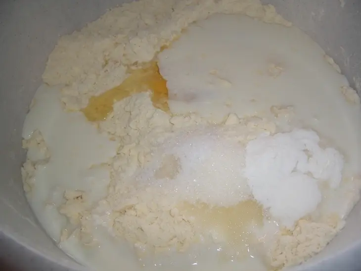 Пирог с мясной начинкой (без дрожжевое тесто): шаг 2